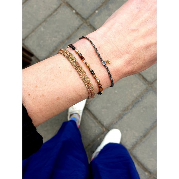 5 Octobre auksuoto sidabro apyrankė su cirkoniais, granatu, turmalinais 